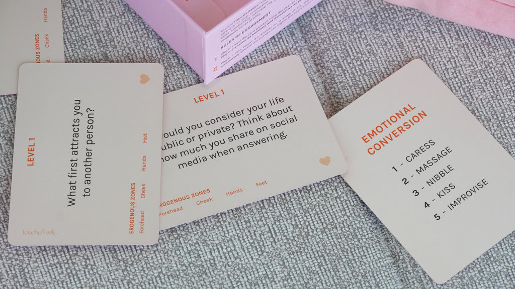 TOUCHY/FEELY intimacy card game — A Date & Connection Game
