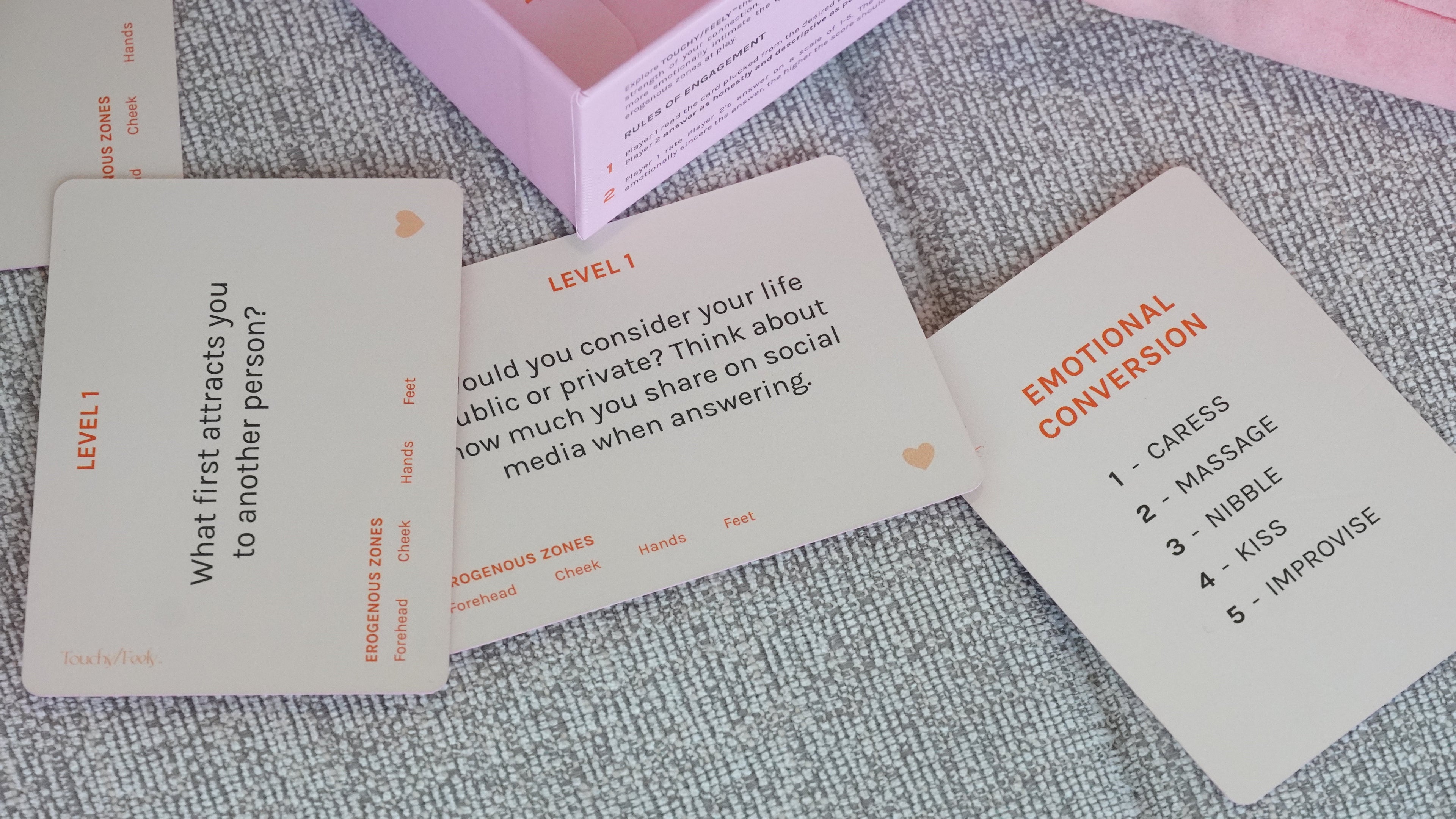 TOUCHY/FEELY intimacy card game — A Date & Connection Game