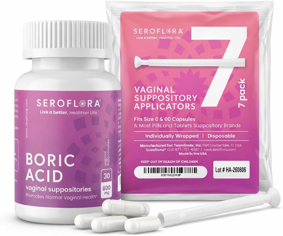 Boric Acid Vaginal Suppositories with Applicators (30/7ct)