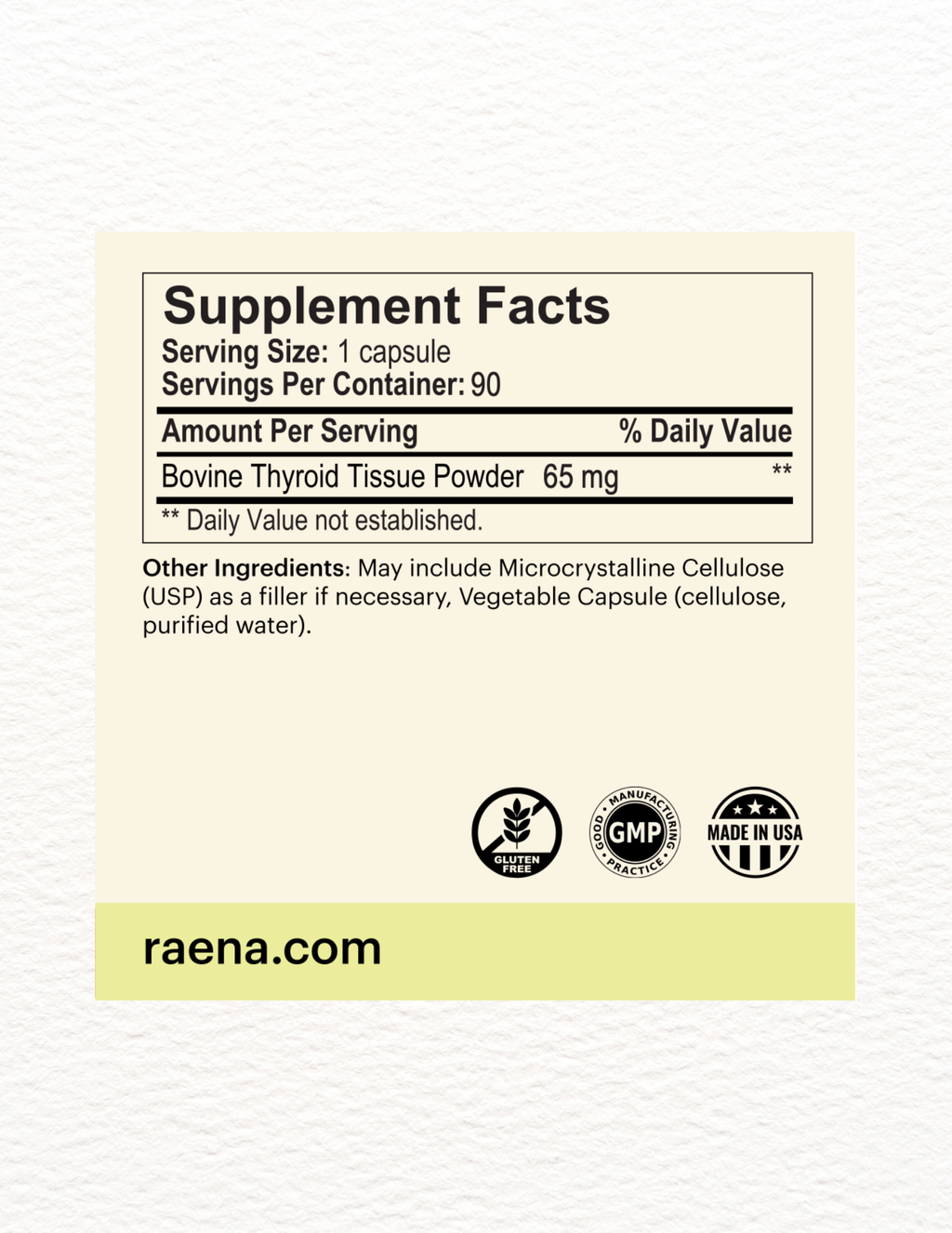 Grass-Fed Glandular Desiccated Thyroid 65 mg