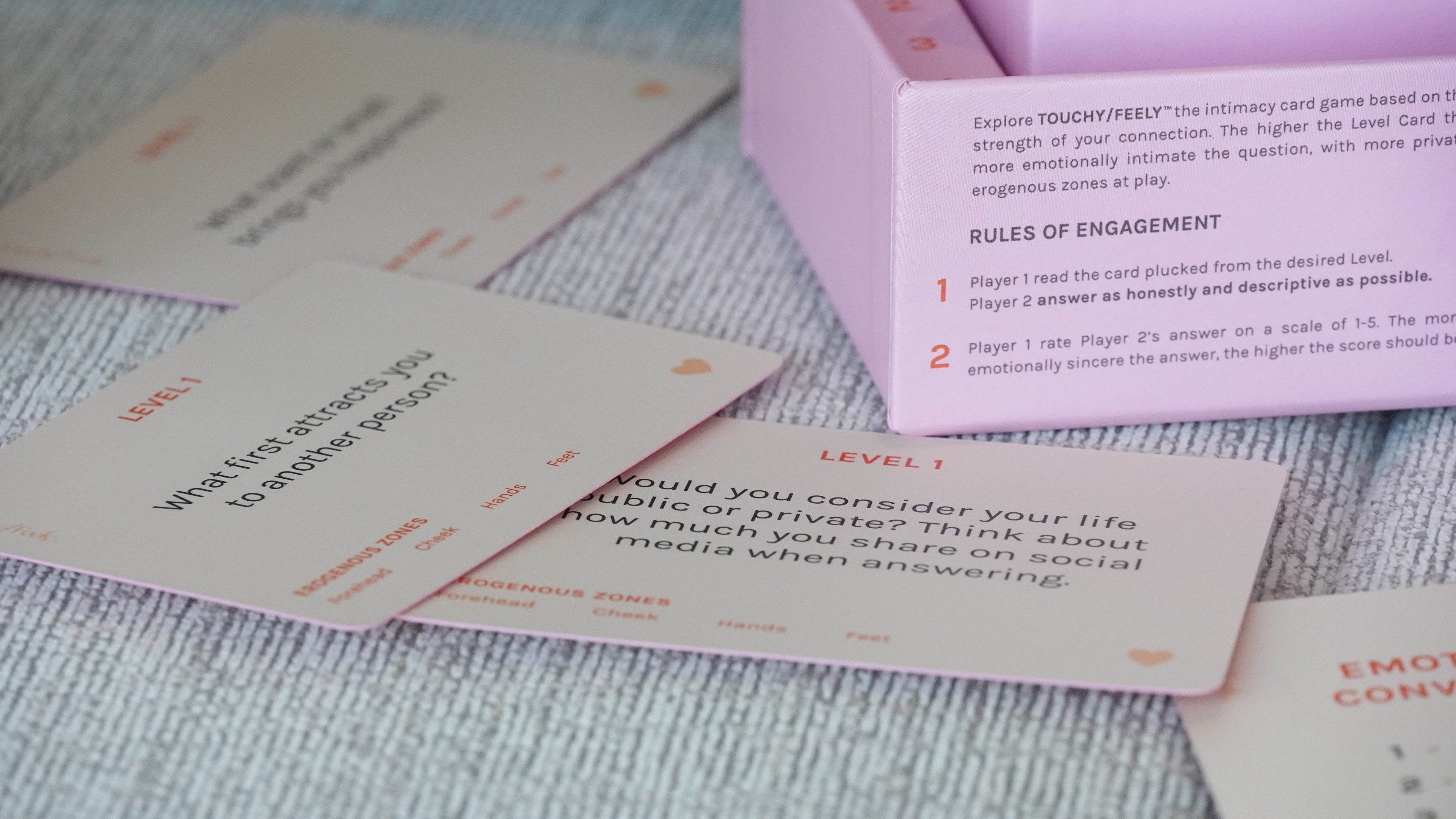 TOUCHY/FEELY intimacy card game — A Date & Connection Game