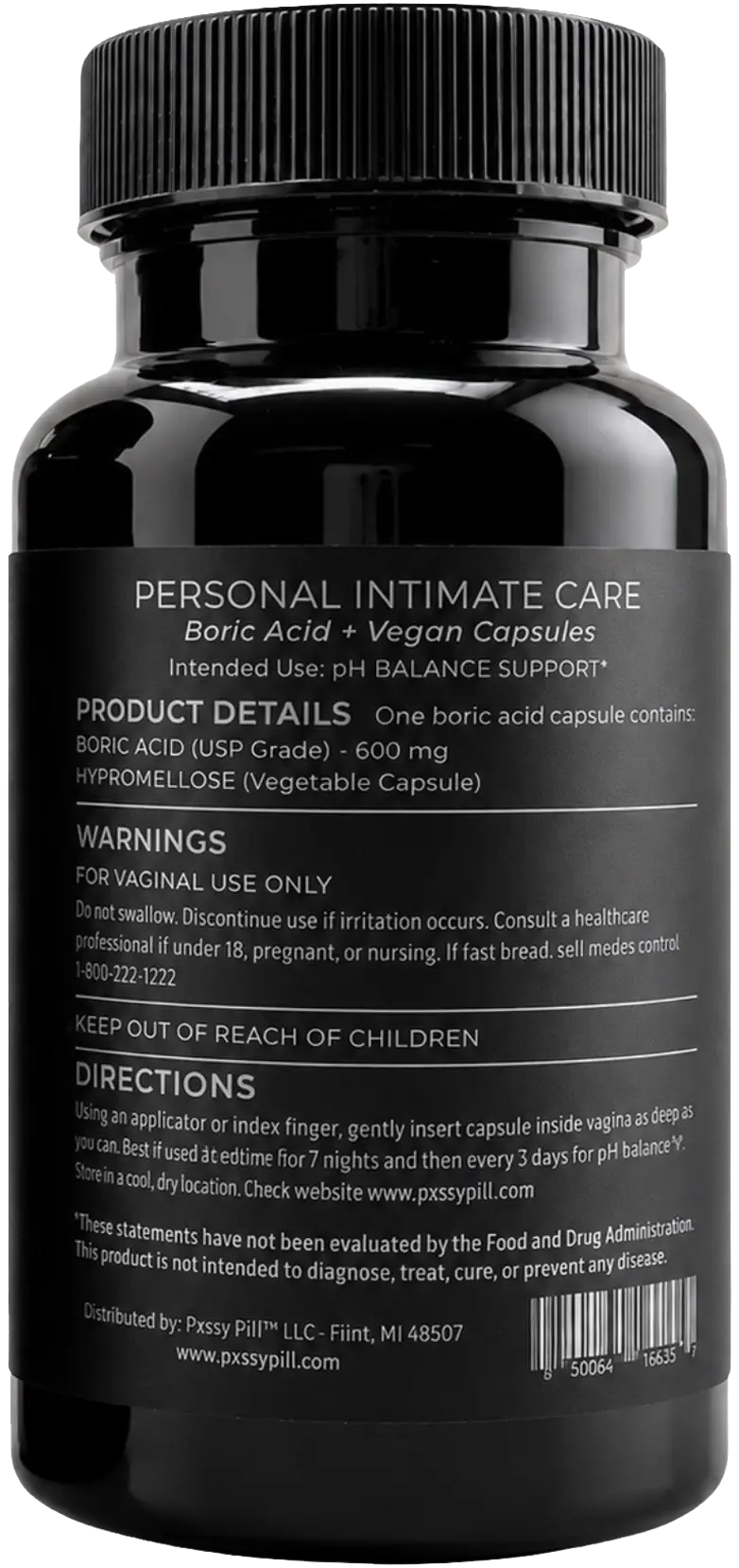 1-Bottle Pxssy Pill | Boric Acid + Probiotic Vaginal Support